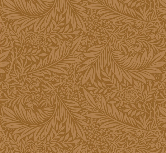Gold William Morris Larkspur floral Quilting fabric, extra wide, cotton fabric -  Price by the Half Metre - The Quilt Sanctuary