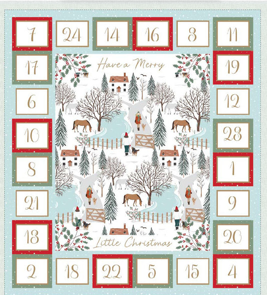 Christmas in the country advent calendar panel, re-usable advent calendar