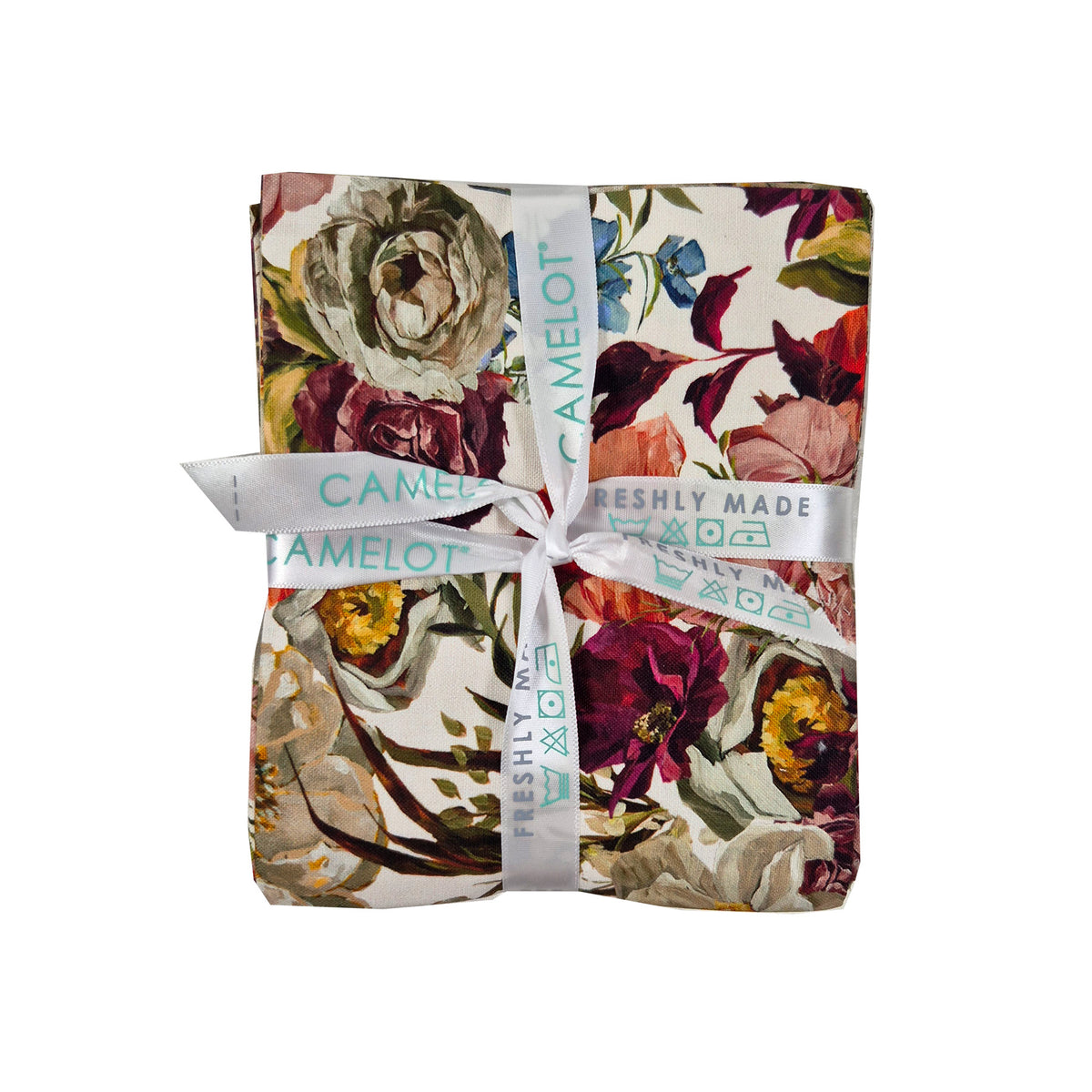 Painted vintage floral and blender Quilting fabric bundle