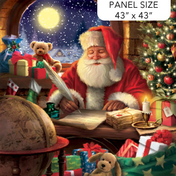 Letter to Santa fabric panel, cotton Quilting panel, Christmas panel, fabric wall hanging panel