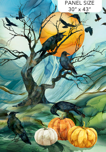 Raven's Call Halloween Fabric Quilting Panel 30" x 43" - The Quilt Sanctuary