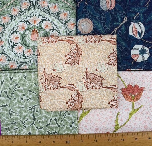 William Morris Sweet Symphony fat quarter bundle, arts and craft fabric collection, Quilting Fabric, 100% cotton - The Quilt Sanctuary