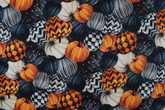 Pumpkin fabric, Harvest festival, Quilting fabric, cotton fabric - Price per half Metre
