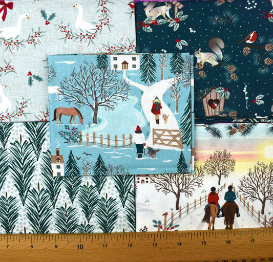 Christmas in the country Fat Quarter Bundle, cotton quilting fabric