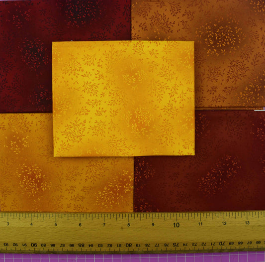 Autumn Tonal Fat Quarter Bundle, Gold Brown Red Blender Quilting Cotton - The Quilt Sanctuary