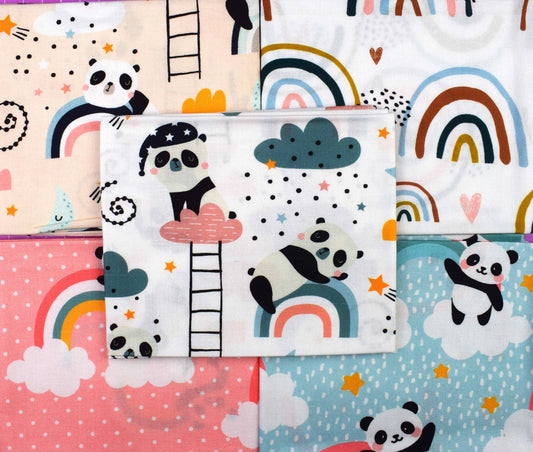 Panda fat Quarter Bundle, cotton quilting fabric The Quilt Sanctuary