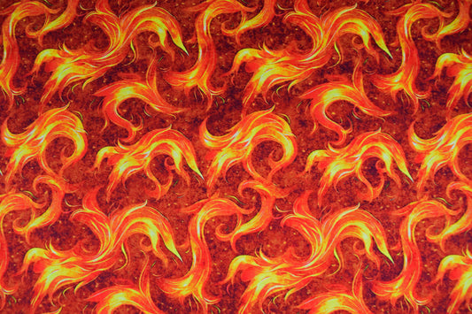 Flame Print Cotton Quilting Fabric – Dragon Fire Design - Price by Half Metre