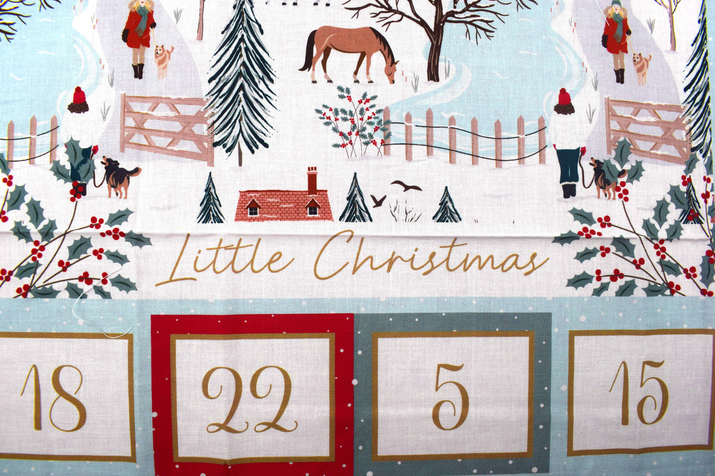 Christmas in the country advent calendar panel, re-usable advent calendar - The Quilt Sanctuary