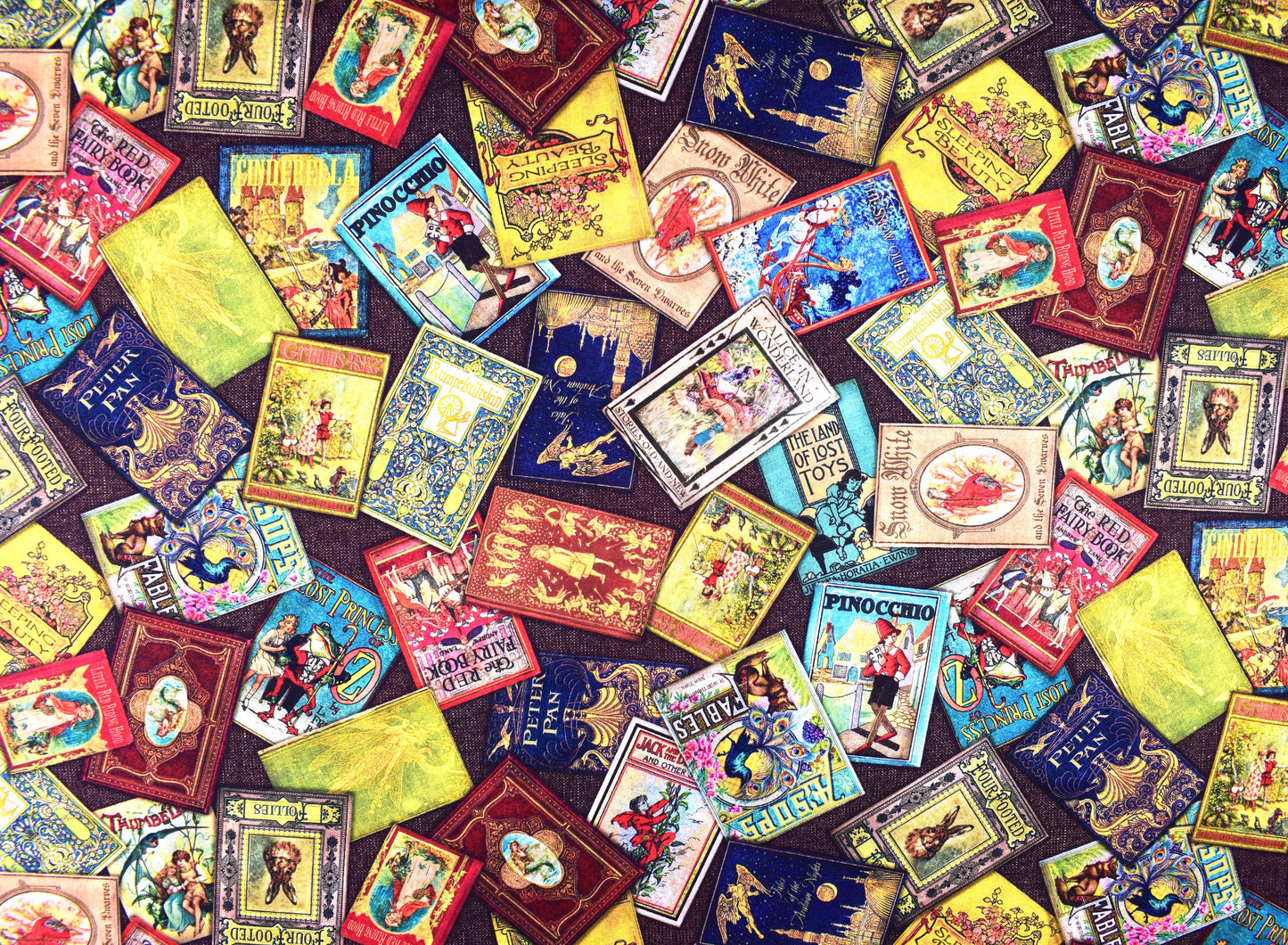 Vintage books fabric, quilting fabric, tossed books, Robert Kaufman, Price by the Half Metre