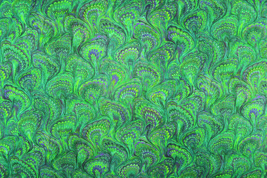 Green Marbled paper quilting fabric,  Library of Rarities Robert Kaufman, Price by the Half Metre - The Quilt Sanctuary