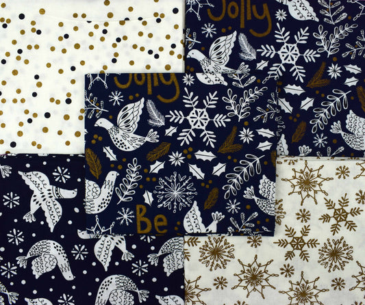 Turtle Dover fat Quarter Bundle, metallic Christmas fabric fabric, quilting fabric