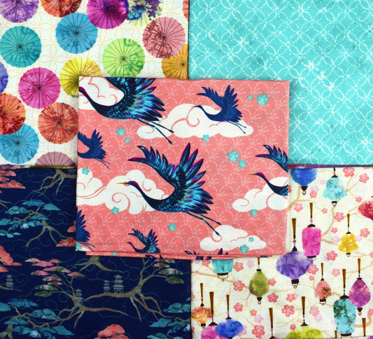 Japanese fat Quarter Bundle, Meditation on Japan, Quilting Fabric - The Quilt Sanctuary
