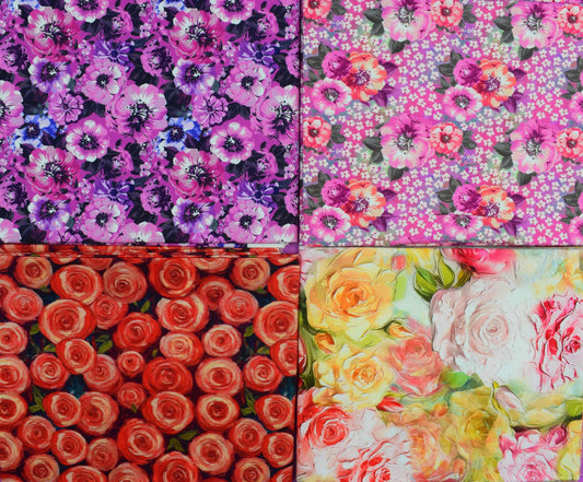Floral Fat Quarter Bundle – Rose & Garden Prints for Quilting and Sewing - The Quilt Sanctuary