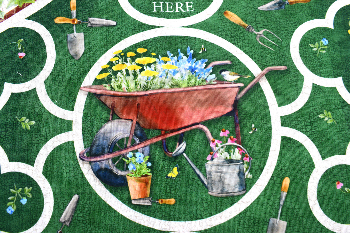 Walled Garden fabric panel, plant with love quilting panel, Gardening panel, quilting fabric - The Quilt Sanctuary