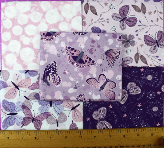Lilac & Lavender Butterfly Fat Quarter Bundle, Moonlight Flutter