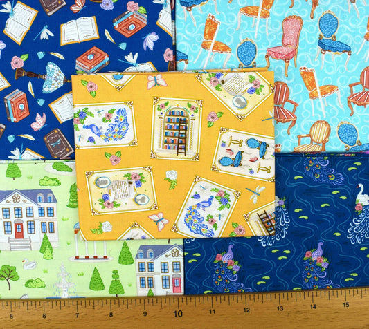 Jane Austen Fat Quarter Bundle - Austen's Library Fabric - The Quilt Sanctuary