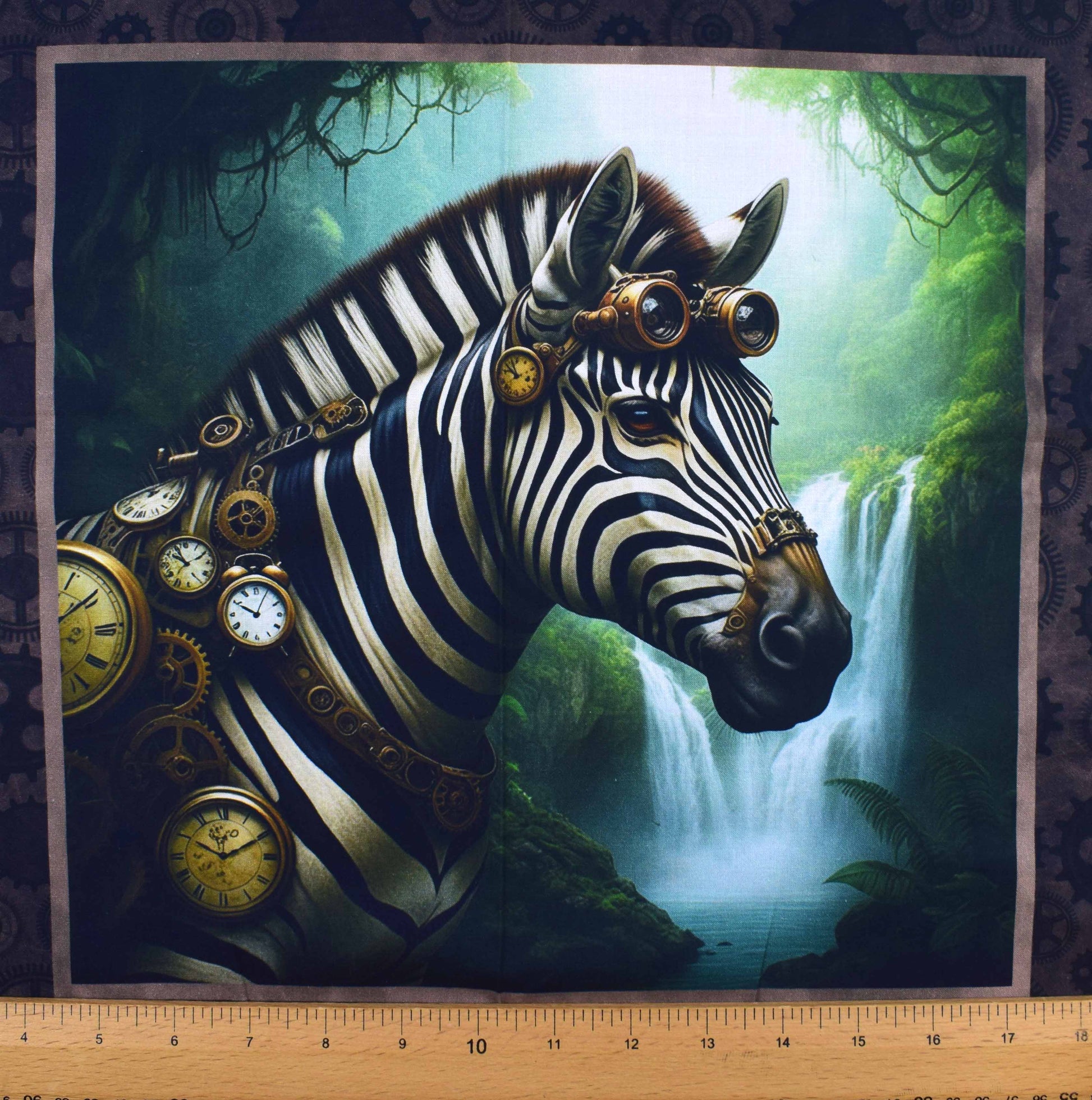 Steampunk Menagerie Fabric Panel - Set of 6 Steam Punk Animal Blocks - The Quilt Sanctuary