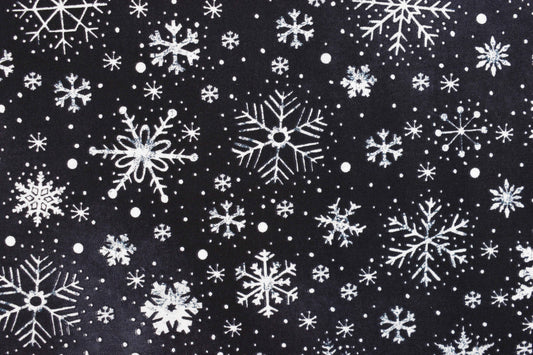 Black Snowflake fabric, Quilting fabric, Timeless Treasures -  Price by the Half Metre - The Quilt Sanctuary