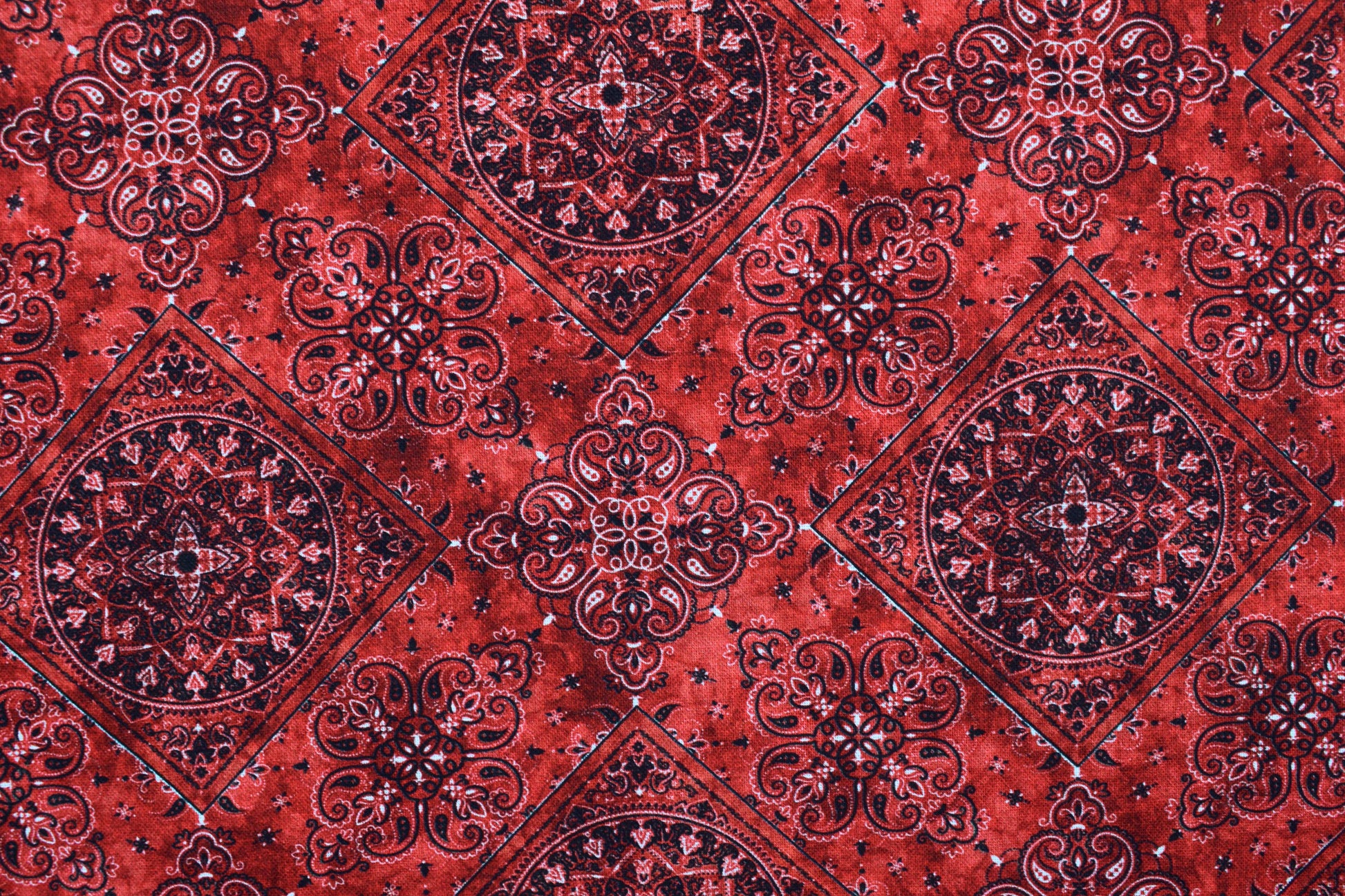 Red Geometric extra wide Quilting fabric, cotton fabric -  Price by the Half Metre - The Quilt Sanctuary