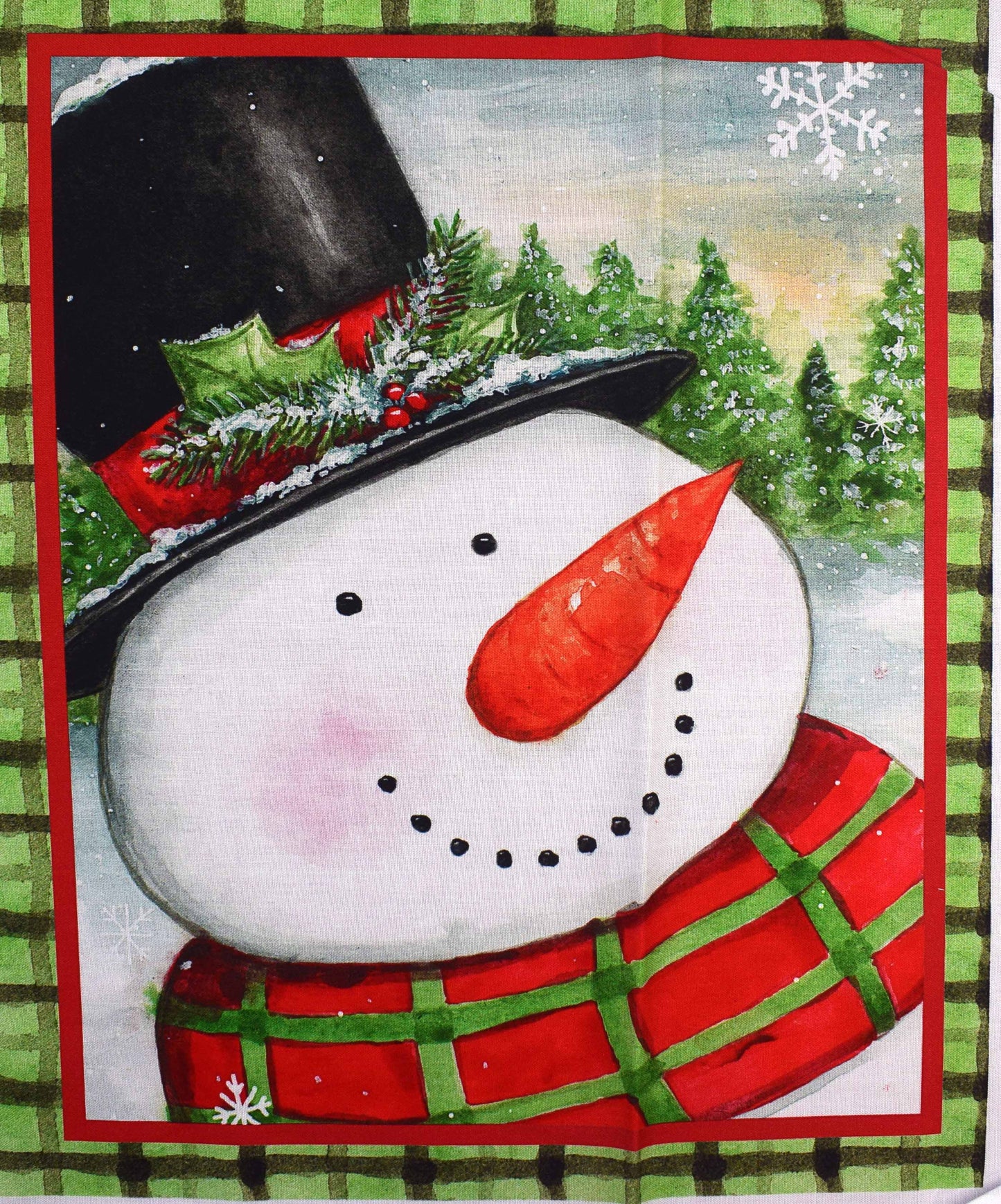 Frosty Hollow Snowman Winter Panel – Christmas Cotton Quilting Fabric