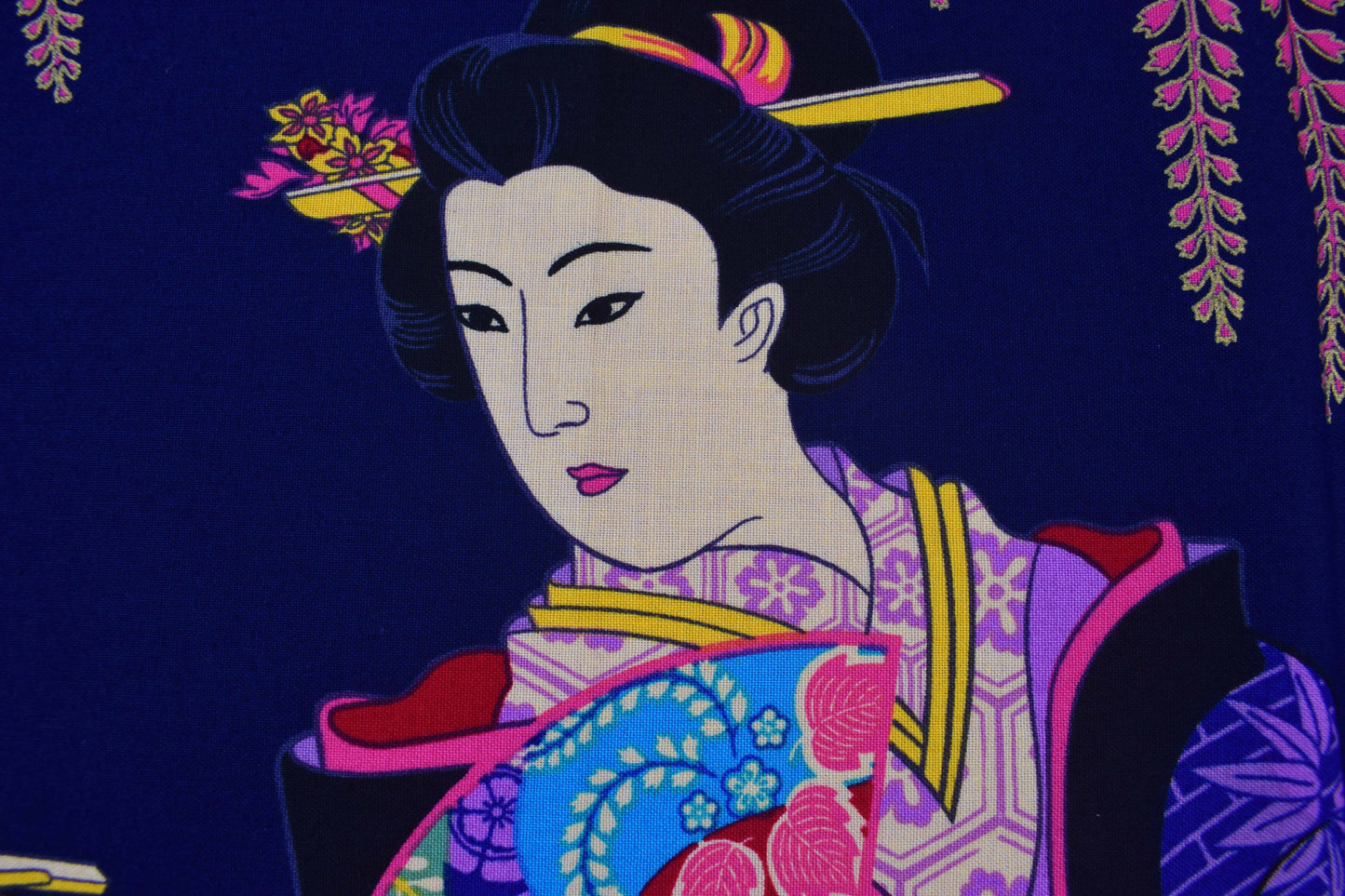 Geisha fabric panel, Japanese Quilting panel