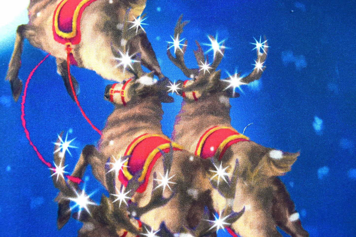 Santa's sleigh fabric panel, father Christmas Quilting  panel