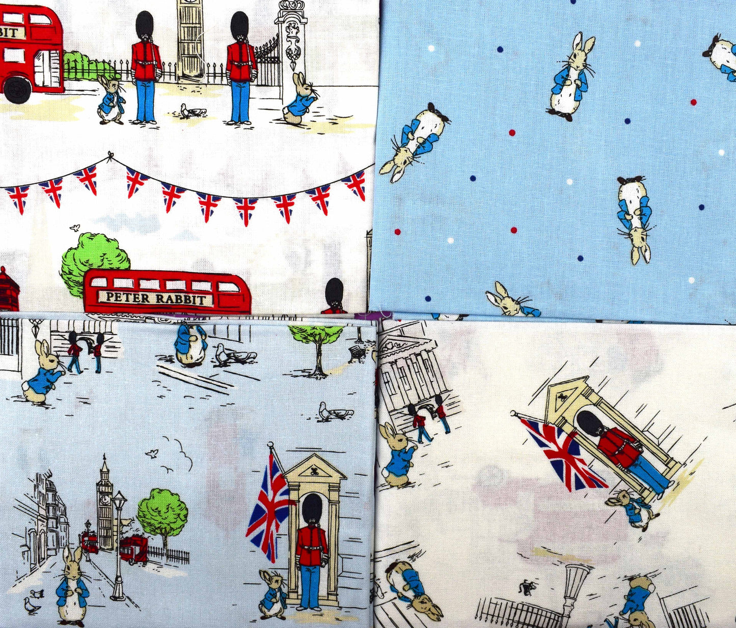 Peter Rabbit London Fat Quarter, cotton quilting fabric, Peter Rabbit bundle