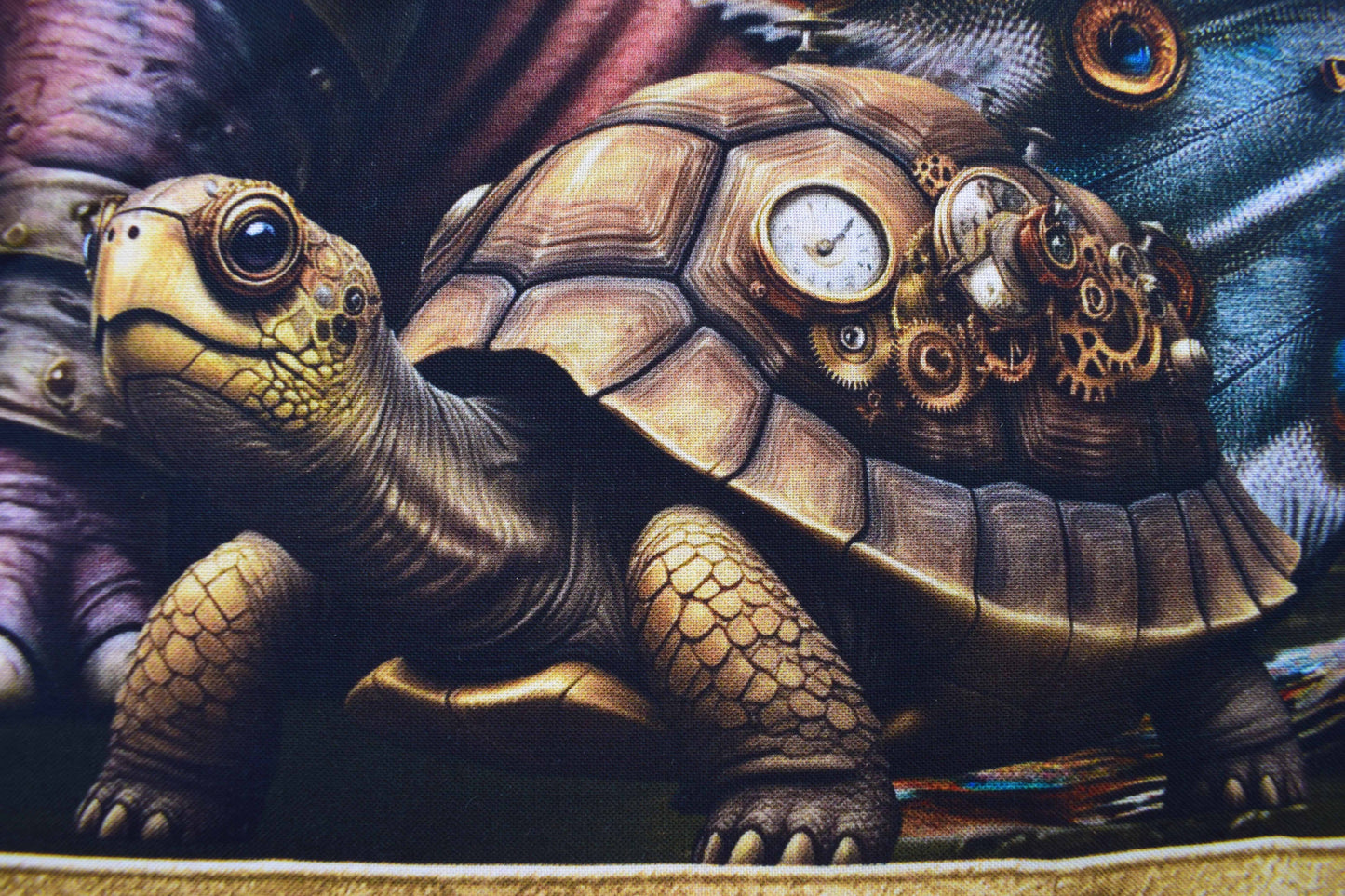 Steampunk Animal Menagerie Quilt Panel - 100% digital printed Cotton - The Quilt Sanctuary