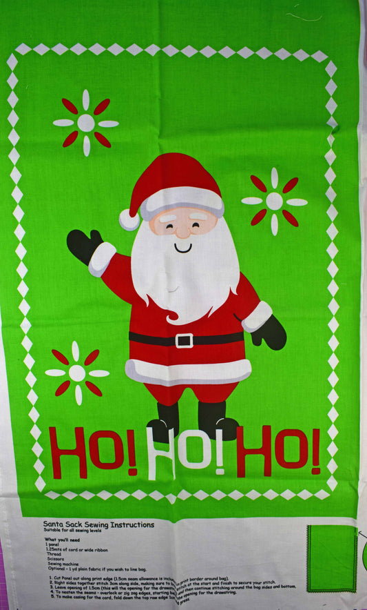 Christmas Tree and Reindeer Pillow‑Case Style Stocking Panel