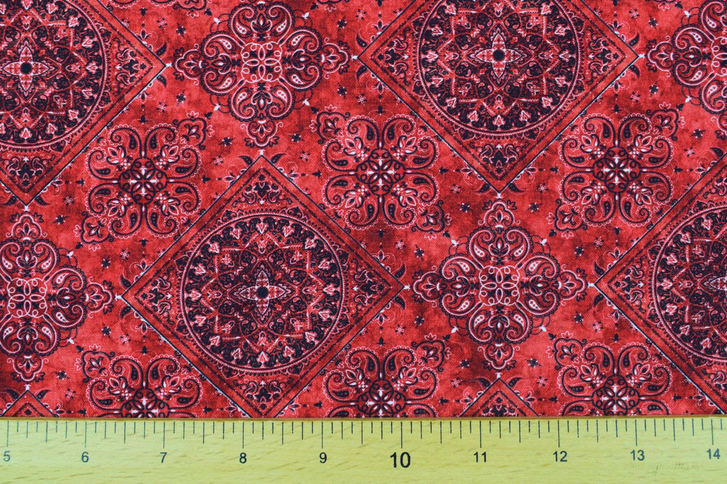 Red Geometric extra wide Quilting fabric, cotton fabric -  Price by the Half Metre - The Quilt Sanctuary