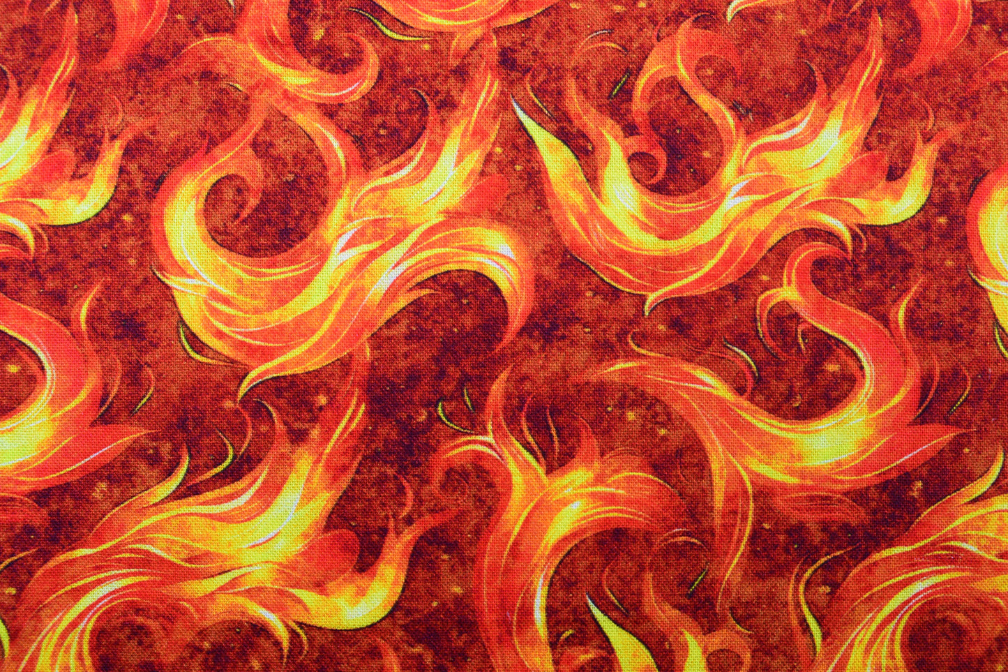 Flame Print Cotton Quilting Fabric – Dragon Fire Design - Price by Half Metre