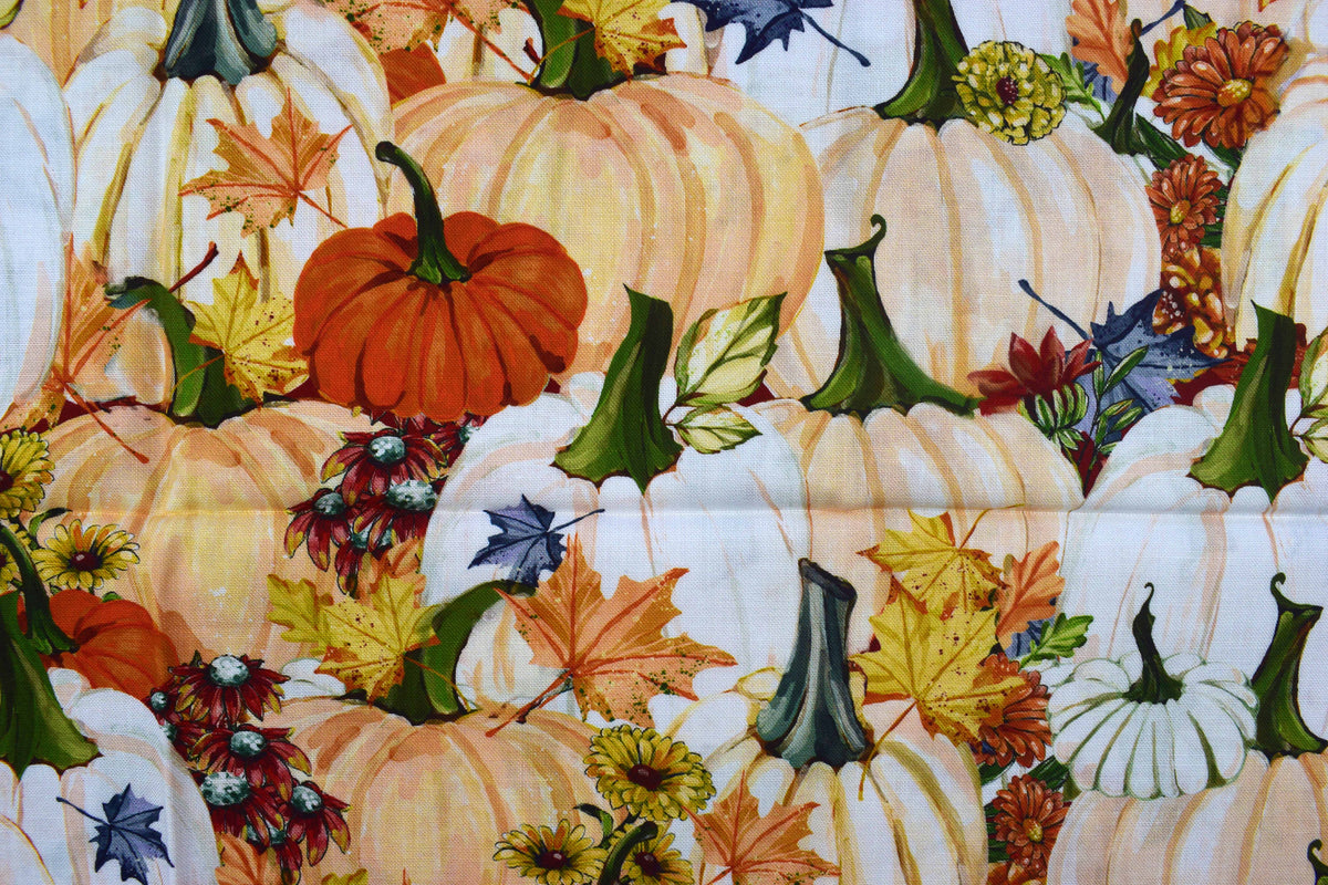 Autumn Fat Quarter Bundle with Leaves, Plaids and Scarecrow Prints - Quilting fabric