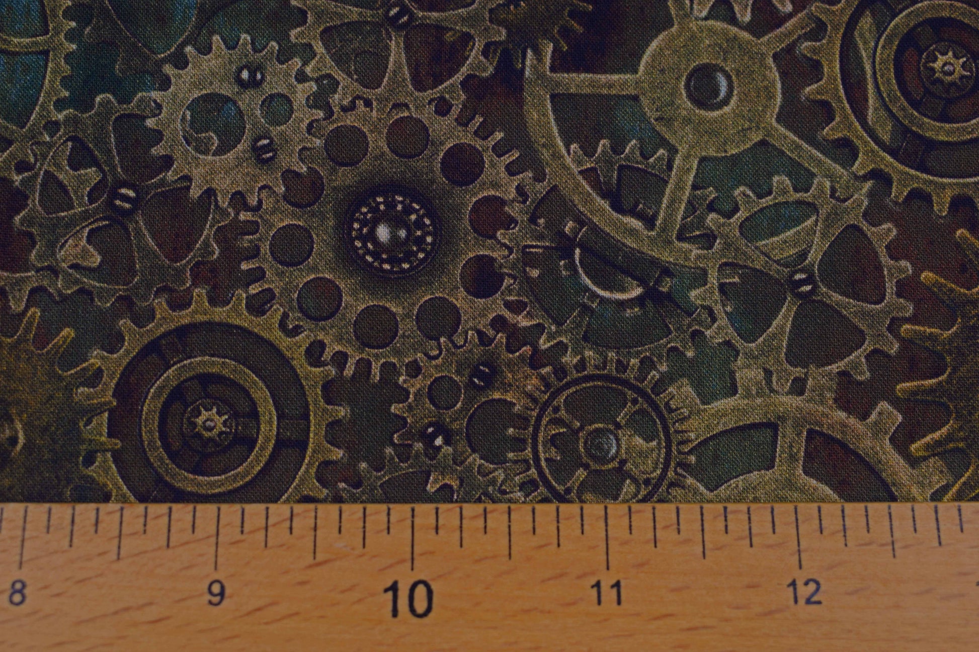 Steampunk Gears Cotton Quilting Fabric -  Price by the Half Metre - The Quilt Sanctuary