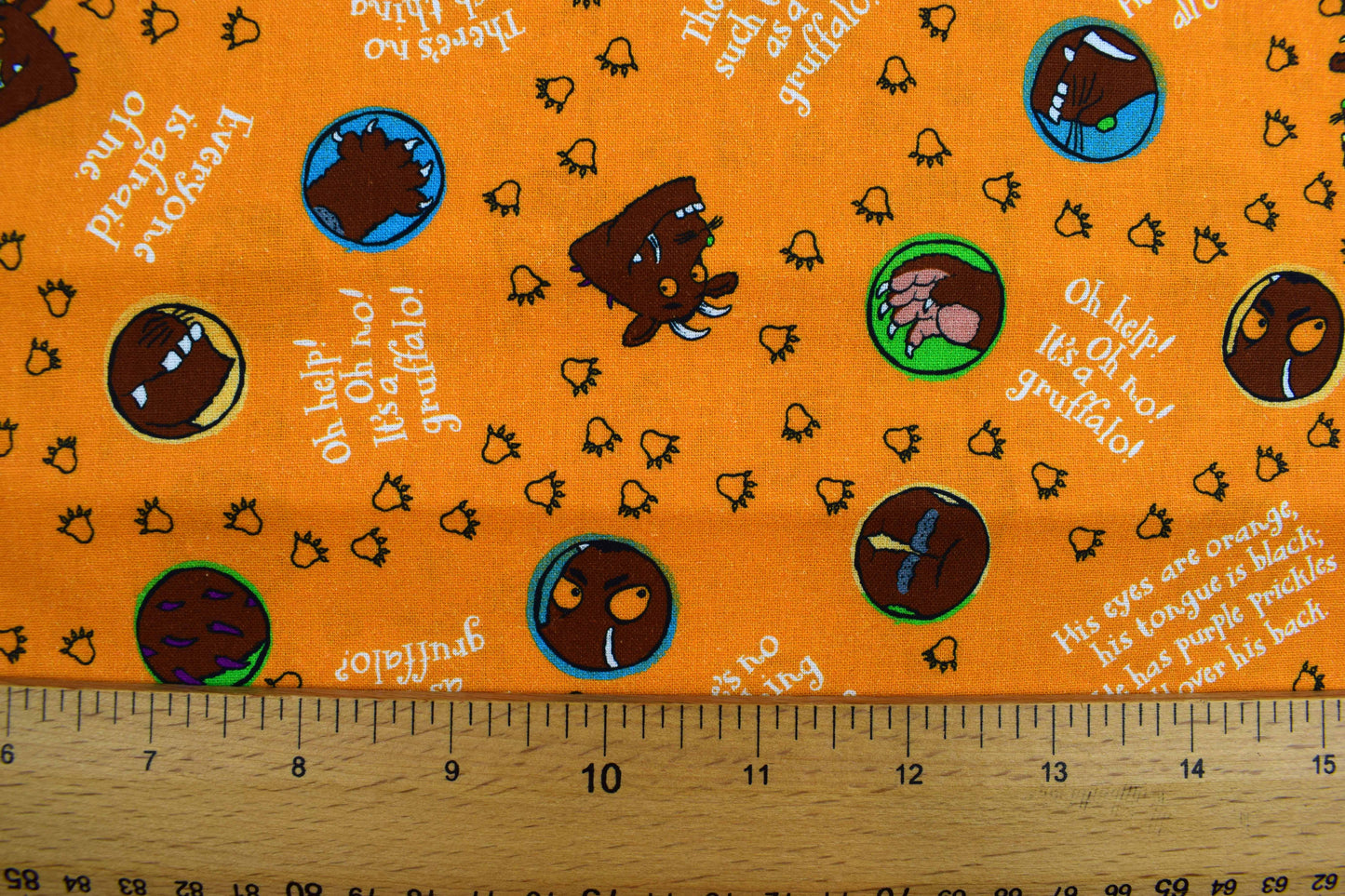 Gruffalo fabric, scariest creature, Quilting Fabric, Cotton Fabric -  Price by the Half Metre