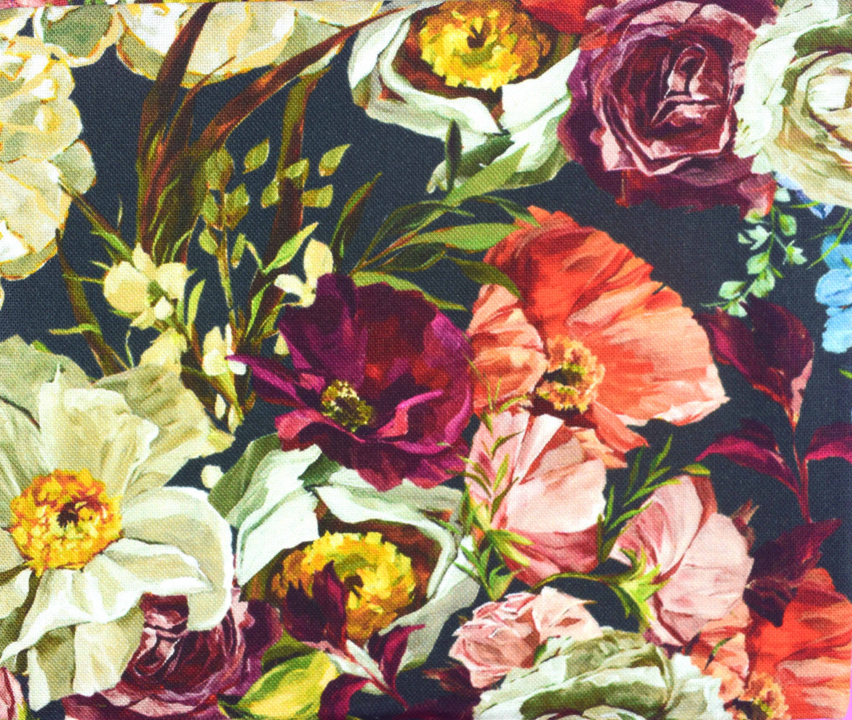 Painted vintage floral and blender Quilting fabric bundle