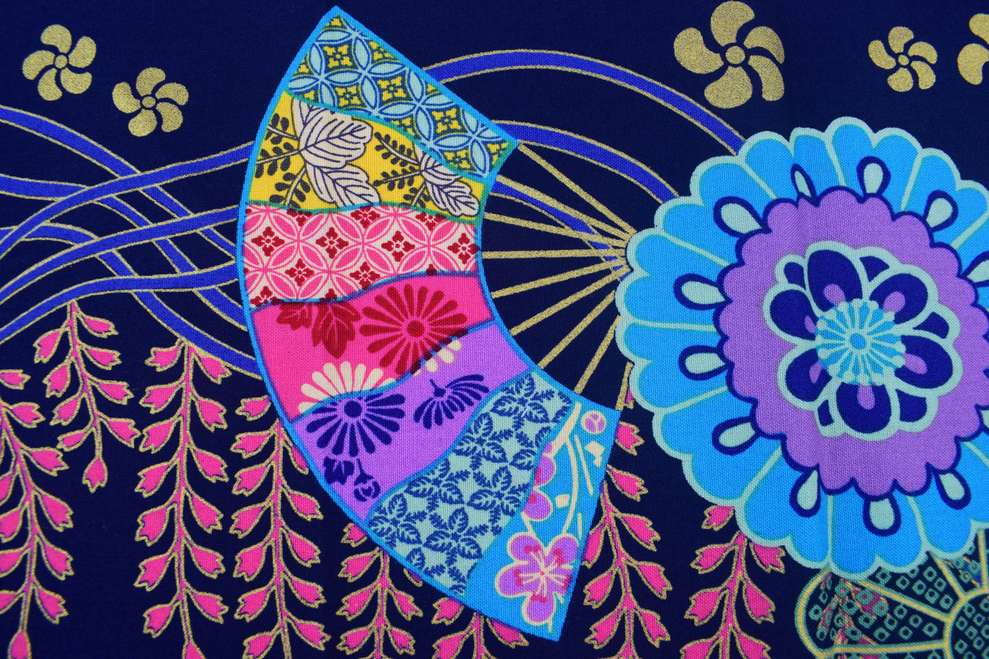 Geisha fabric panel, Japanese Quilting panel