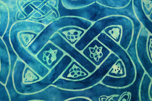 Blue Celtic knot fabric , Quilting fabric, cotton fabric -  Price by the Half Metre - The Quilt Sanctuary