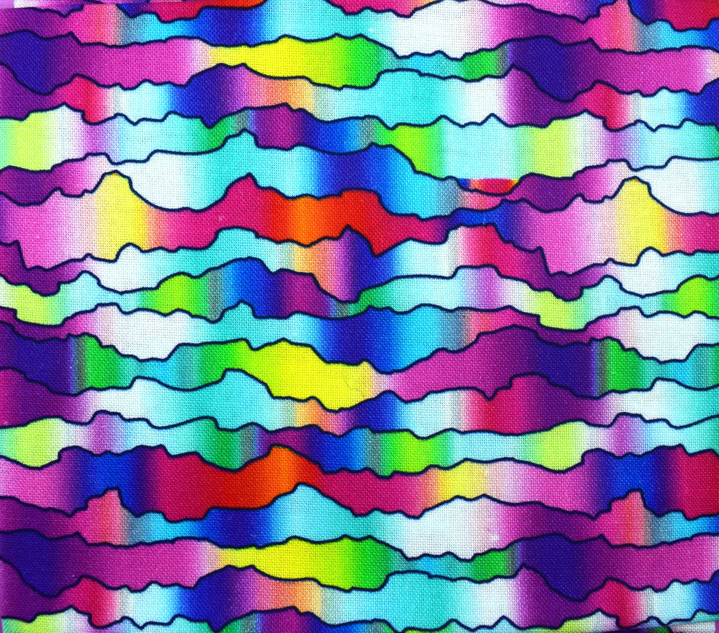 Vibrant Abstract Rainbow Fat Quarter Bundle – Geometric & Wavy Prints