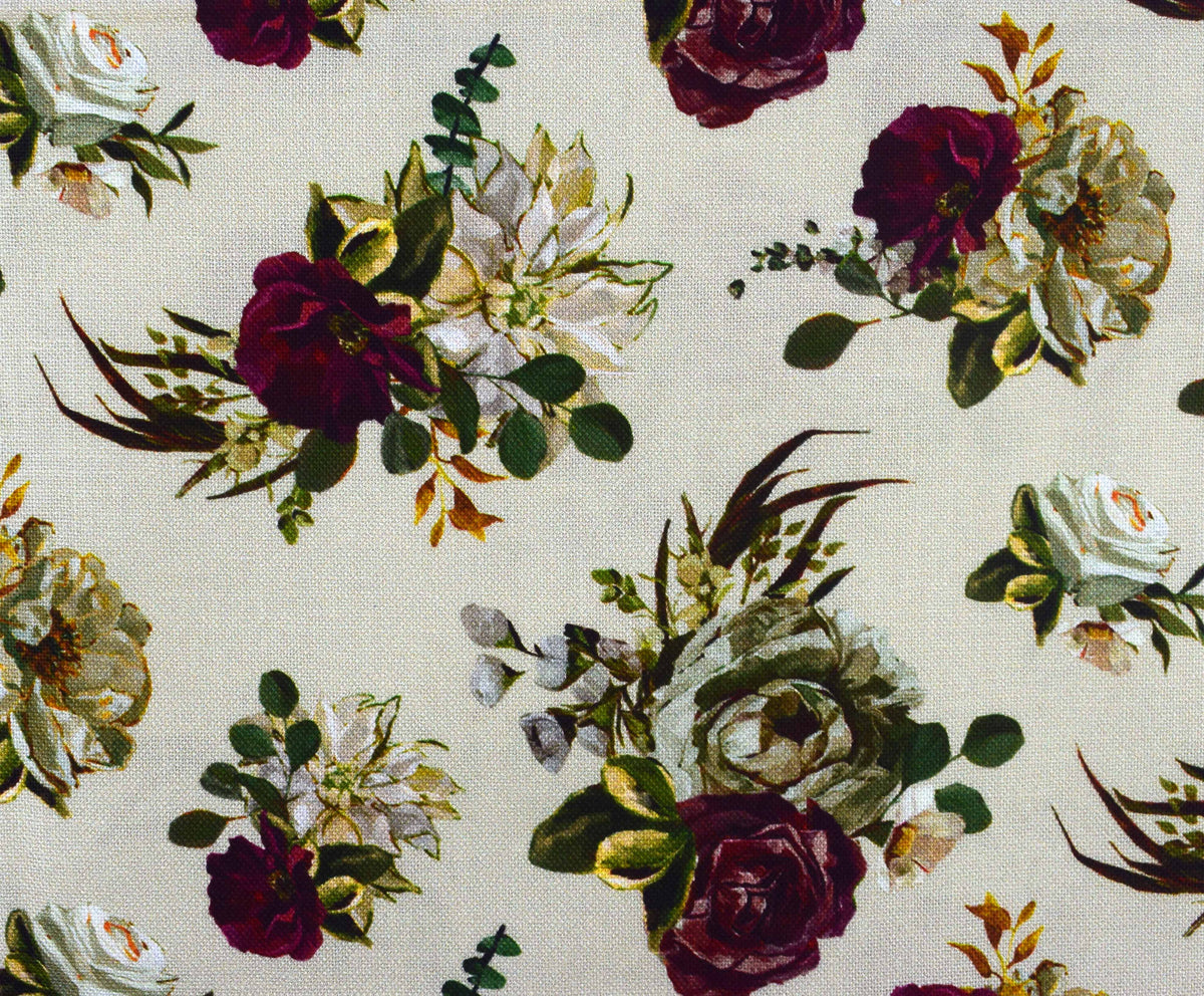 Painted vintage floral and blender Quilting fabric bundle