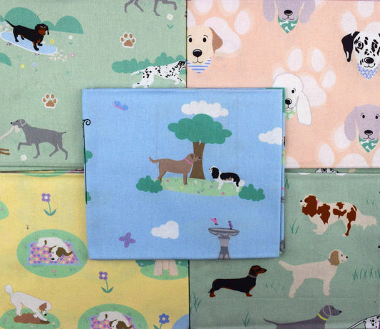 Dog fat Quarter Bundle, Freddie and Friends, quilting fabric, cotton fabric