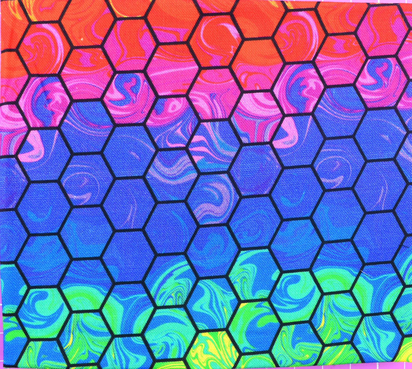 Rainbow Psychedelic Fat Quarter Bundle - 5pc Abstract Geometric Cotton Fabric Set - The Quilt Sanctuary