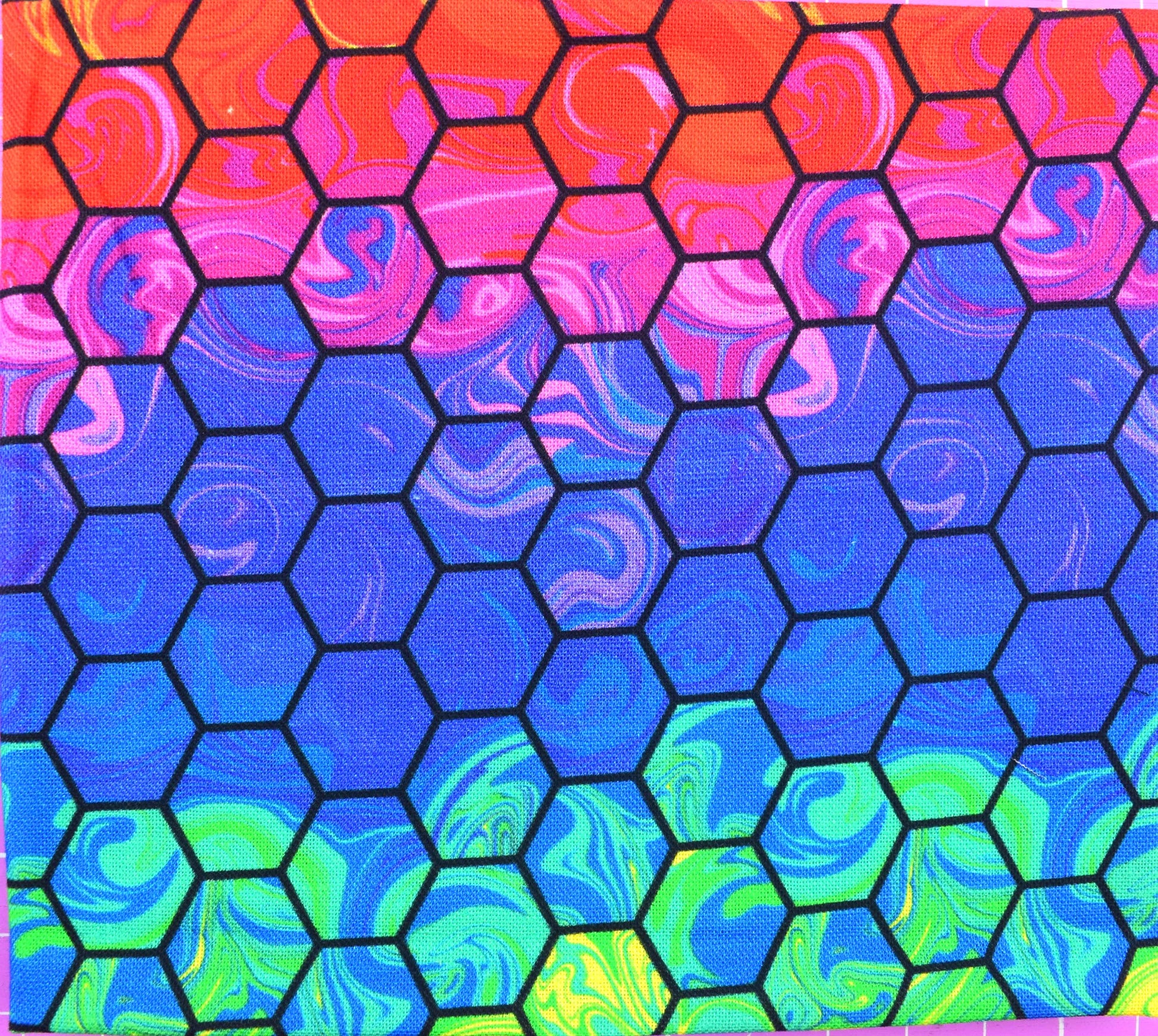 Rainbow Psychedelic Fat Quarter Bundle - 5pc Abstract Geometric Cotton Fabric Set - The Quilt Sanctuary