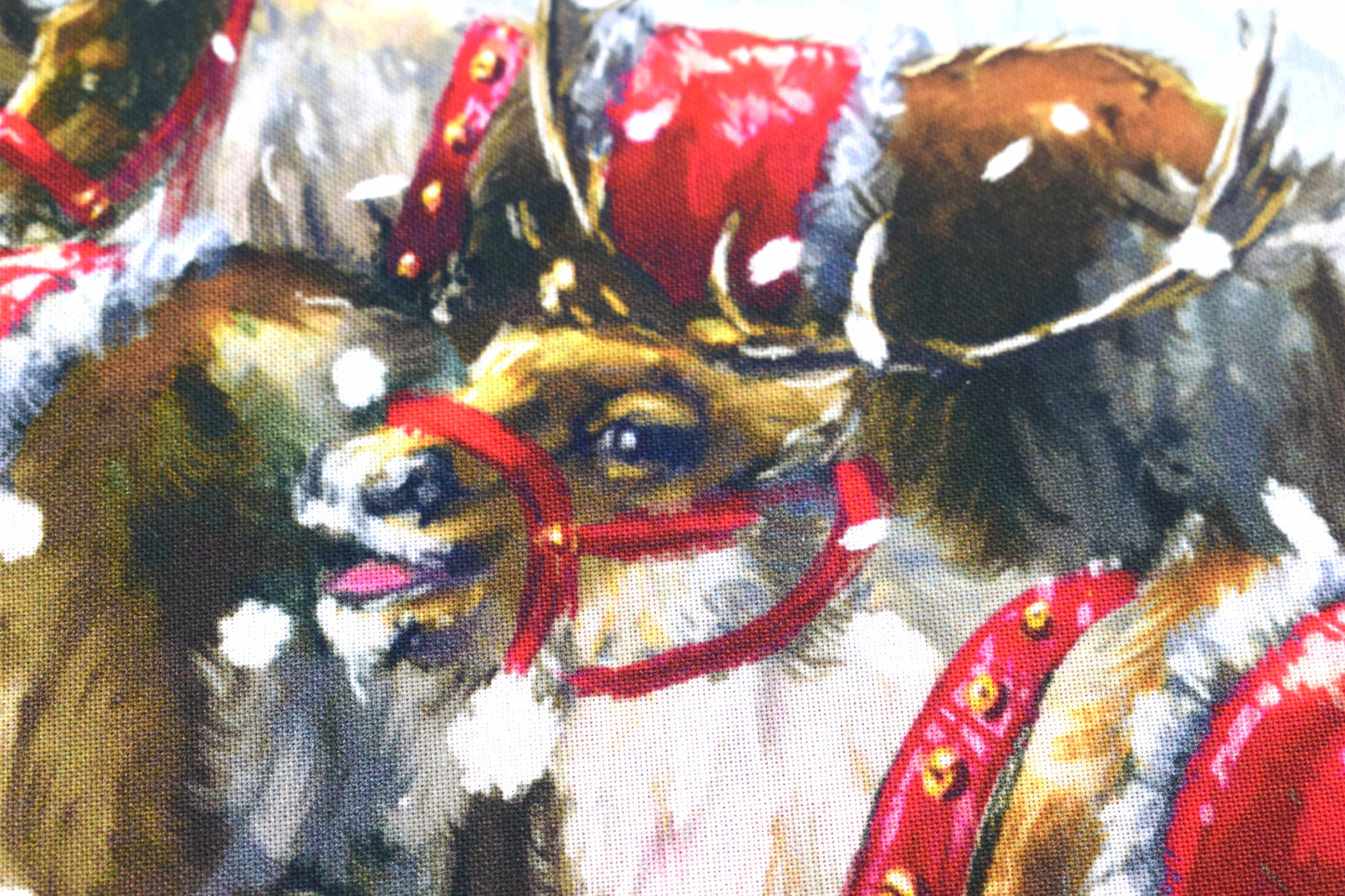 Winter Village panel, Festive traditional cotton Quilting  panel