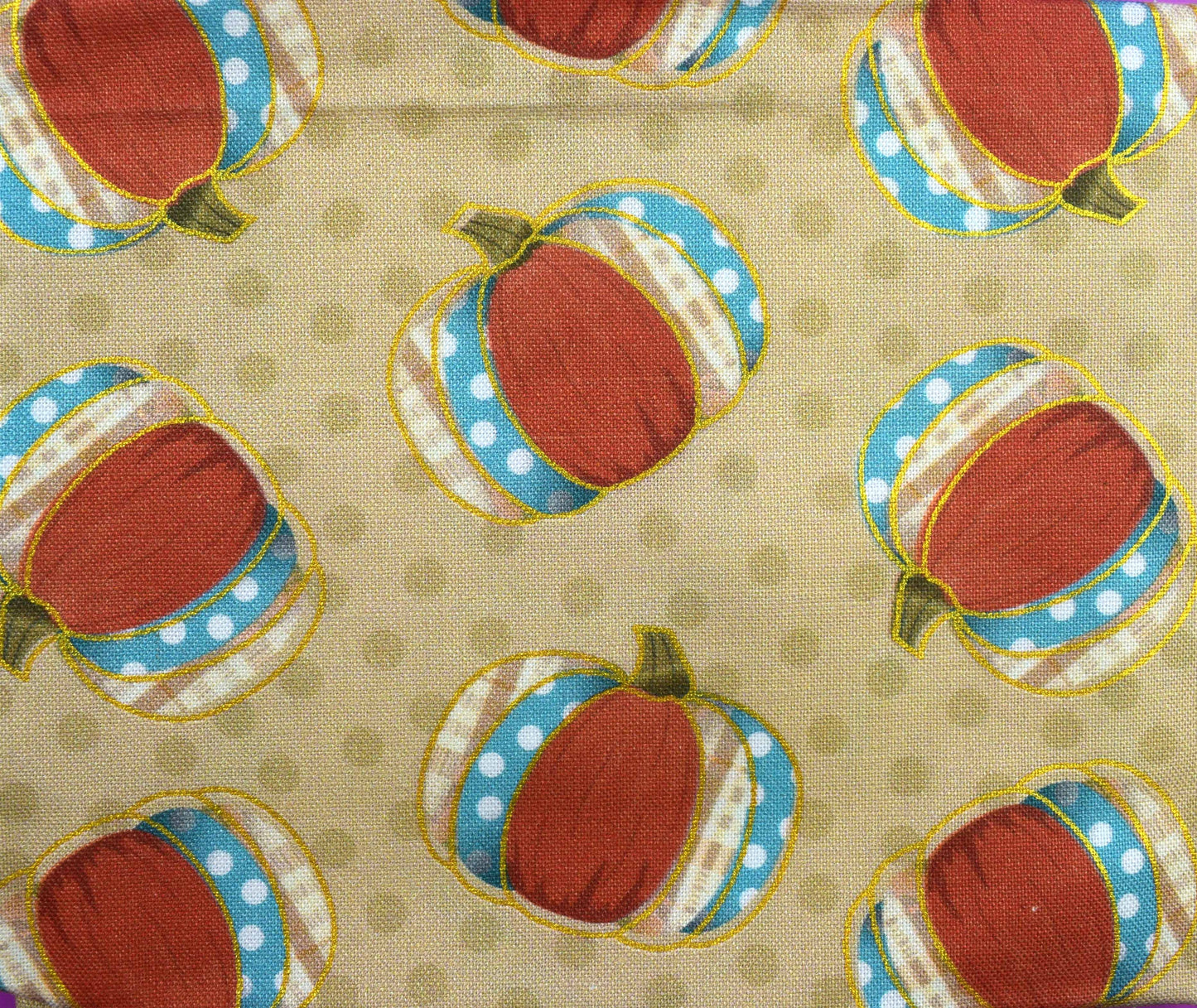 Autumn Pumpkin and Leaf Cotton Fat Quarter Bundle for Quilting and Crafts