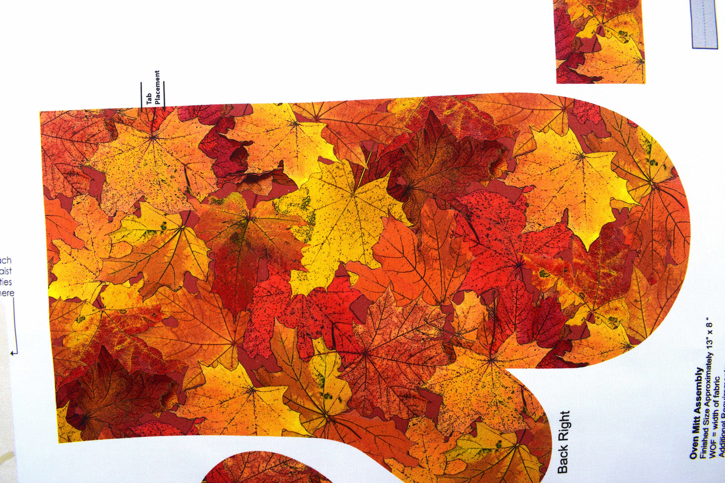 Autumn Owl Pumpkin Fabric Panel for Apron & Oven Mitt Sewing Projects
