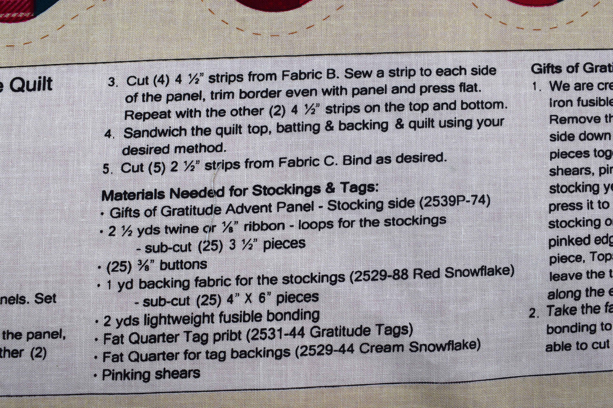 Christmas Fireplace Advent Calendar Quilt Panel with 25 Stockings - PANEL ONLY