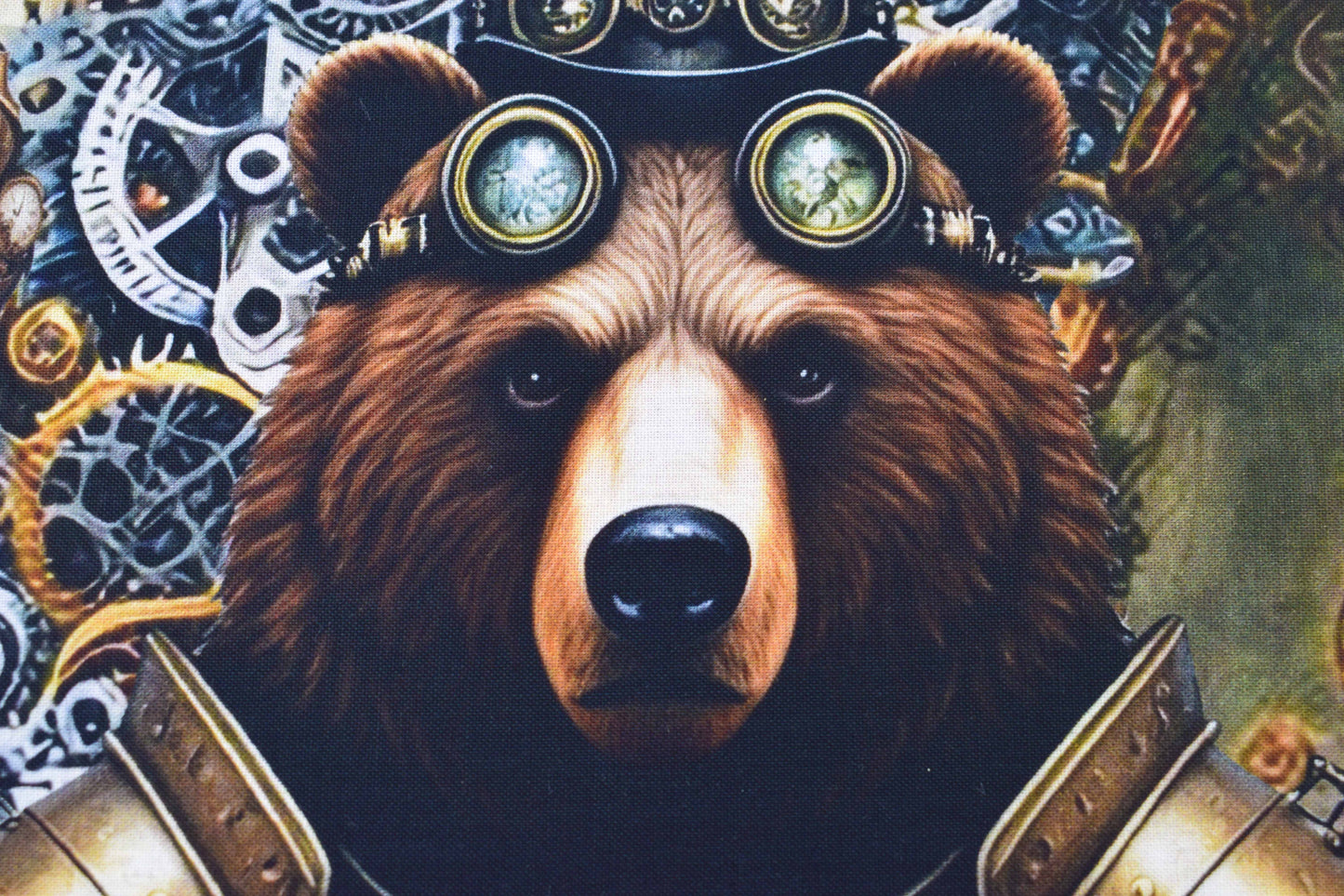 Steampunk Animal Menagerie Quilt Panel - 100% digital printed Cotton - The Quilt Sanctuary