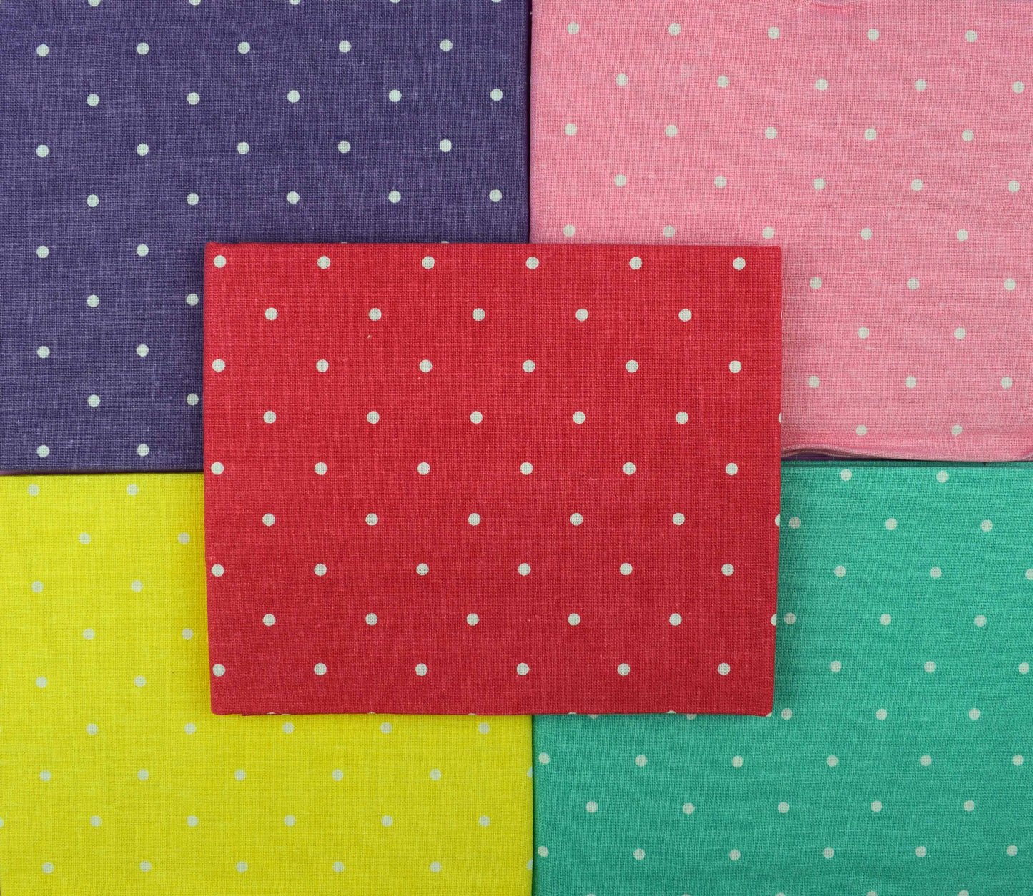 pastel spotty fat Quarter Bundle,  pastel cotton fabric, polka dot fabric