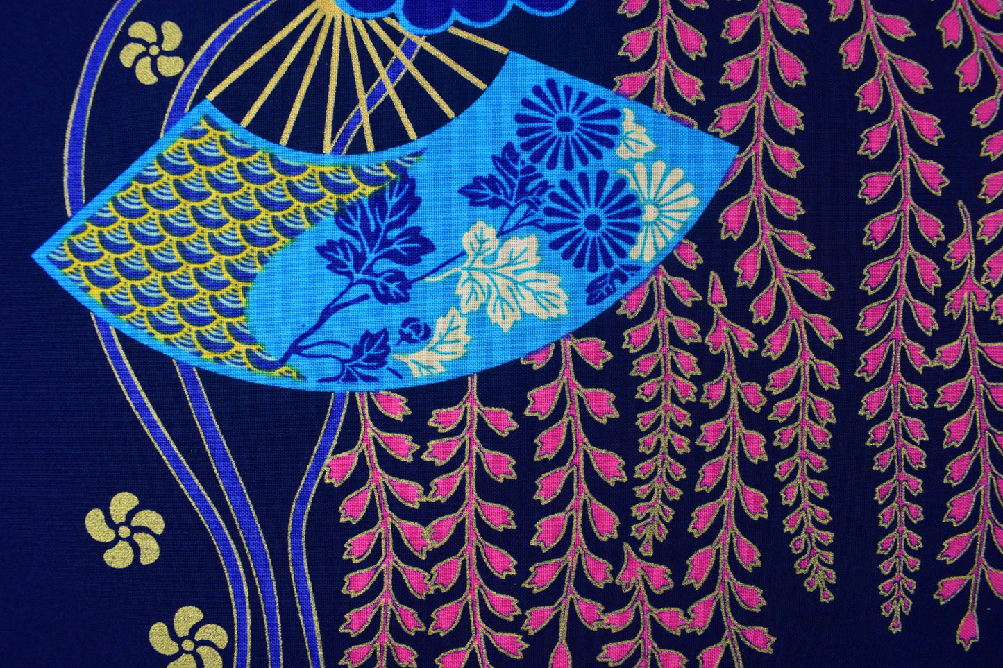 Geisha fabric panel, Japanese Quilting panel
