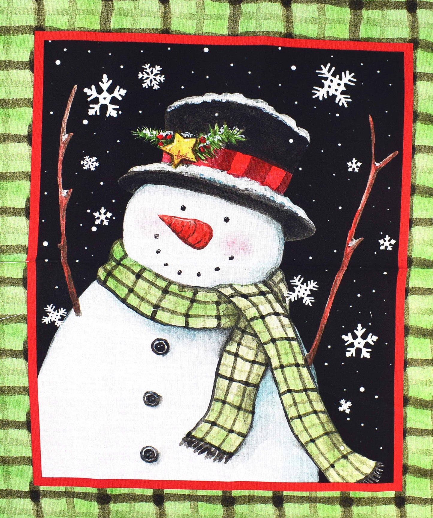 Frosty Hollow Snowman Winter Panel – Christmas Cotton Quilting Fabric